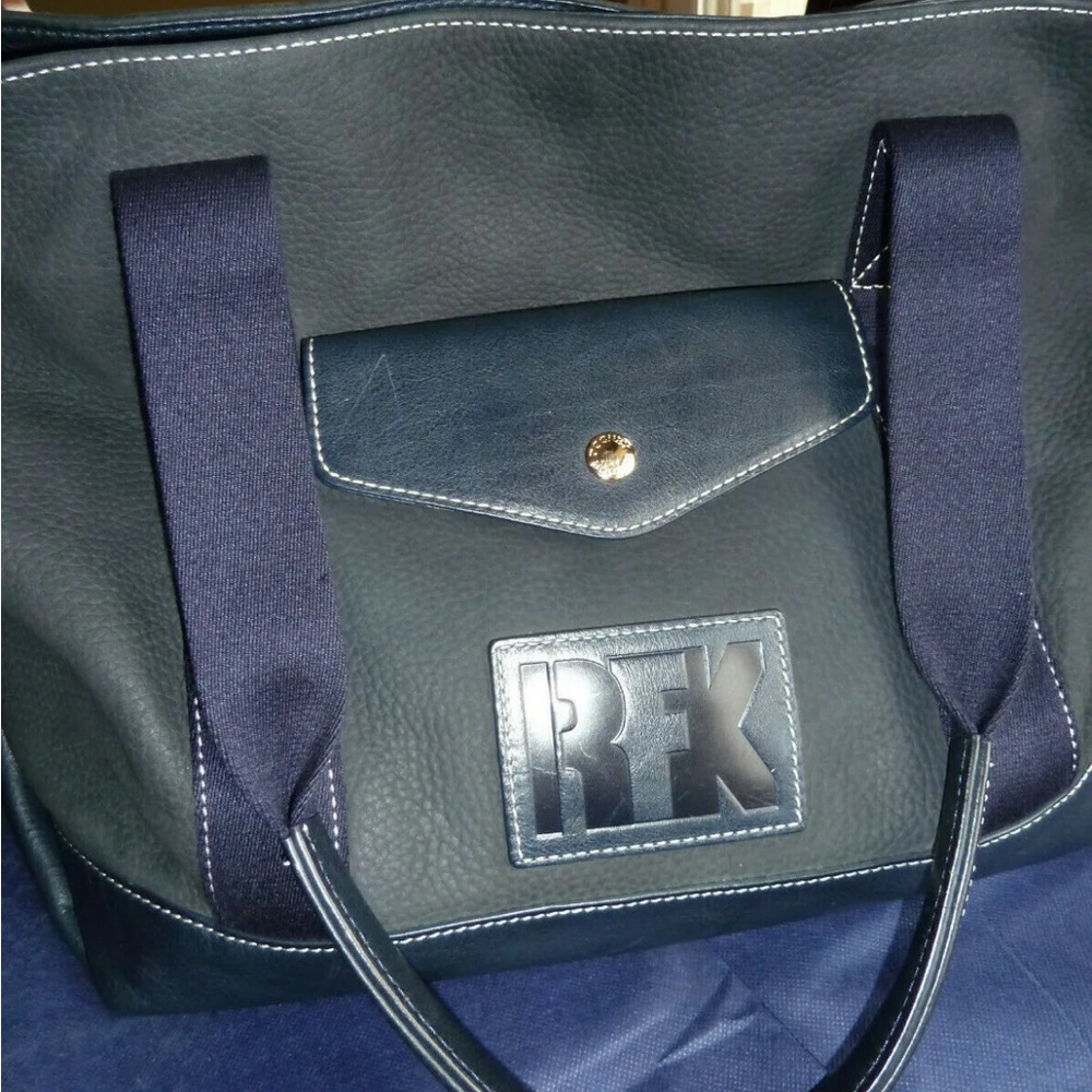 Rare Dooney & Bourke Special Ed. Navy RFK (Robert F. Kennedy) Leather Suede Tote